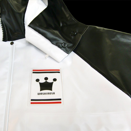 ワシロサ オリジナルシャチ ホワイト/ブラック 貼り付けフード