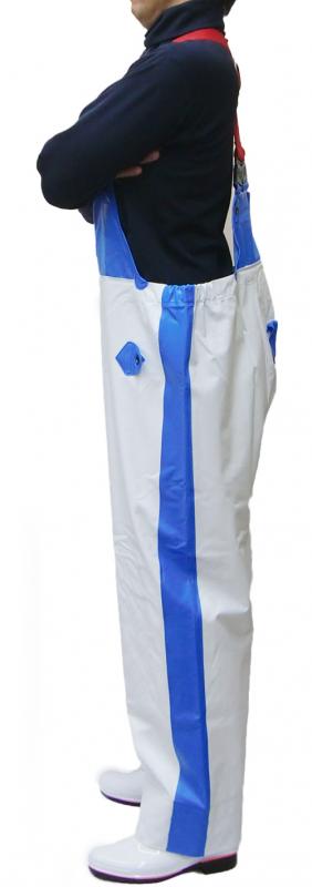 輪島港 オリジナル ワシロサ鯱 ホワイト/ブルー 胸付ズボン