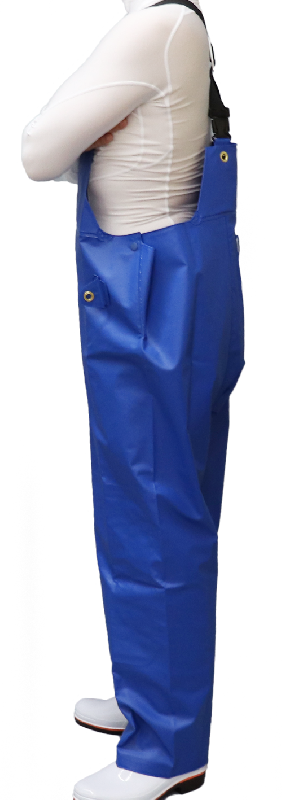 新版 水産合羽 胸つきズボン ブルー LLサイズ