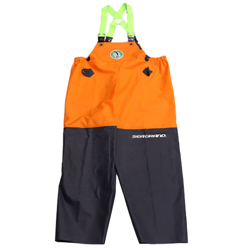 漁師水産カッパ シーグランド オレンジ 胸付ズボン