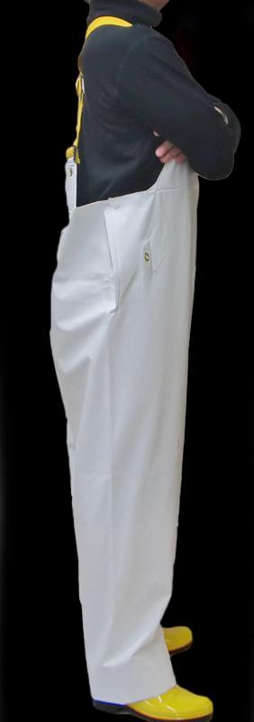 白い 胸付ズボン マリンメイト ホワイト サロペット