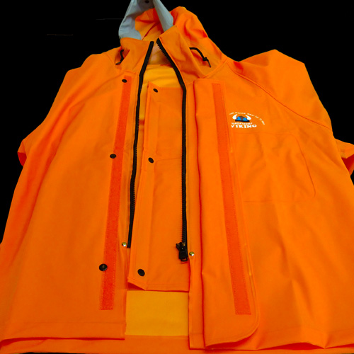 軽い 水産合羽 ワンダーバイキング オレンジ マリンパーカーセット